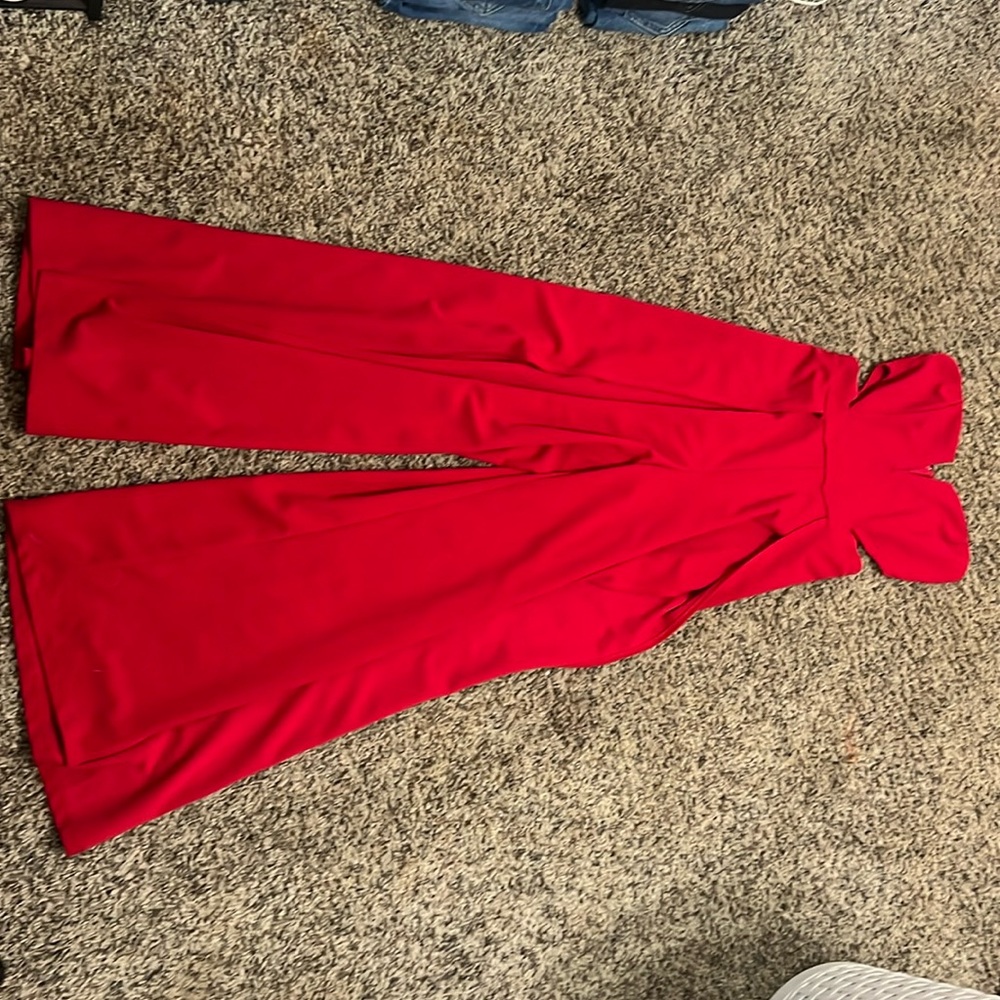 Red flare jumpsuit 
Size small